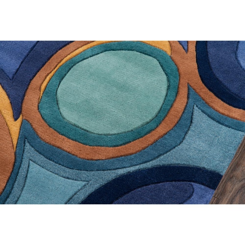 New Wave Area Rug, Blue, 2'6" X 12' Runner