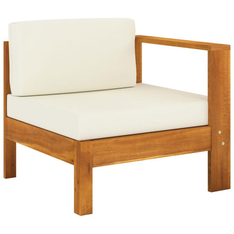 Vidaxl 7 Piece Garden Lounge Set With Cream White Cushions Acacia Wood 7934