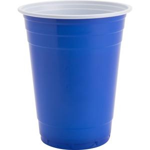 Genuine Joe Party Cups - 50 / Pack - 16 Fl Oz - 20 / Carton - Blue, White - Plastic - Party, Cold Drink, Beverage