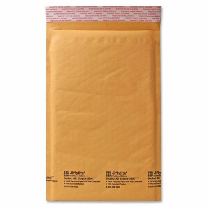 Sealed Air Jiffylite Cellular Cushioned Mailers - Bubble - #1 - 7 1/4" Width X 10 3/4" Length - Peel & Seal - Kraft - 100 / Case - Kraft