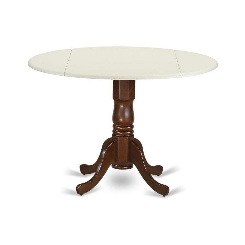 Dining Table in Linen White & Mahogany