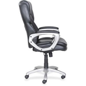 Lorell Wellness By Design Accucel Executive Chair - Ethylene Vinyl Acetate (Eva) Back - 5-Star Base - Black - Bonded Leather - 1 Each