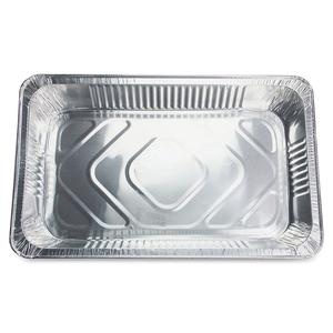 Genuine Joe Full-Size Disposable Aluminum Pan - Cooking, Serving - Disposable - Silver - Aluminum Body - 50 / Carton