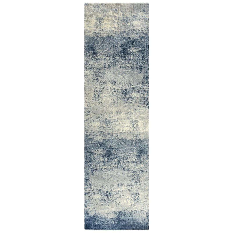 Hybrid Cut Pile Wool/ Tencel Rug, 2'6" X 10'