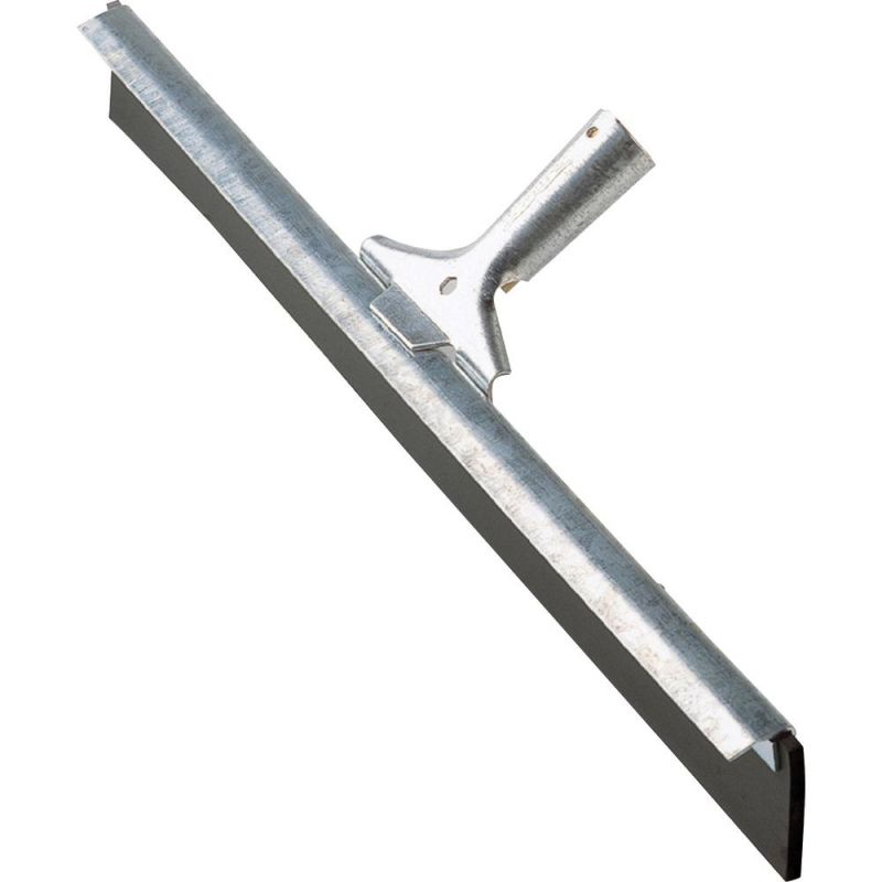 Ettore Industrial Duty Steel Floor Squeegee - 24" Rubber Blade - Durable, Sturdy, Changeable Blade, Rust Proof - Steel Gray