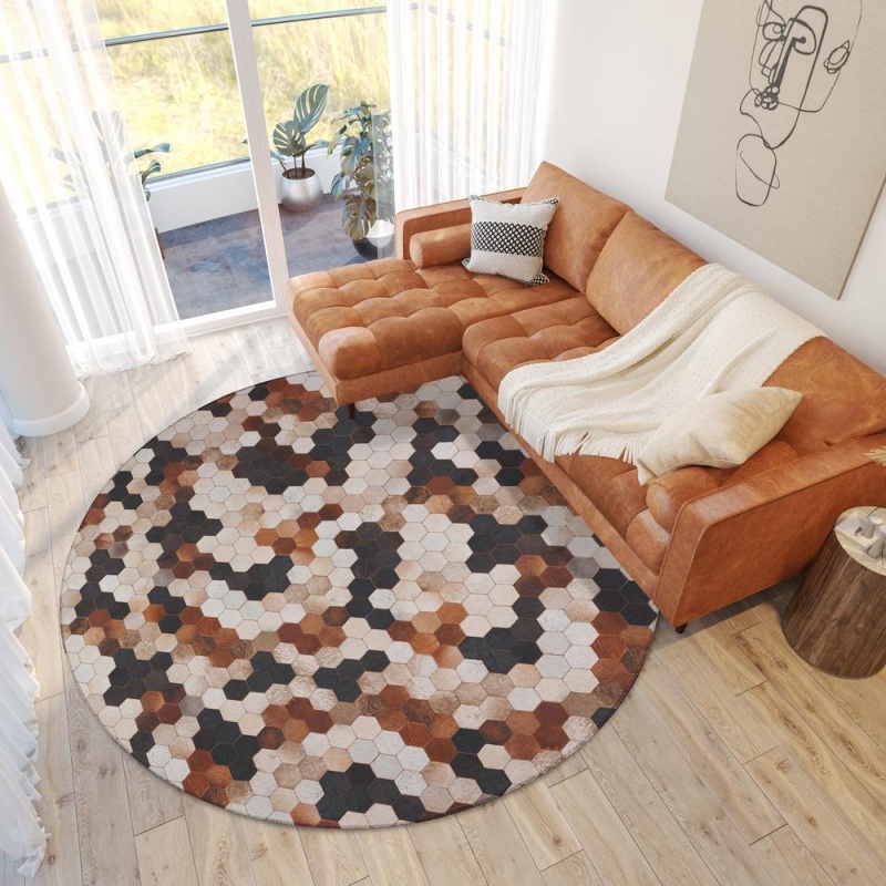 Laredo Multi Animal Patchwork 8' X 8' Round Rug