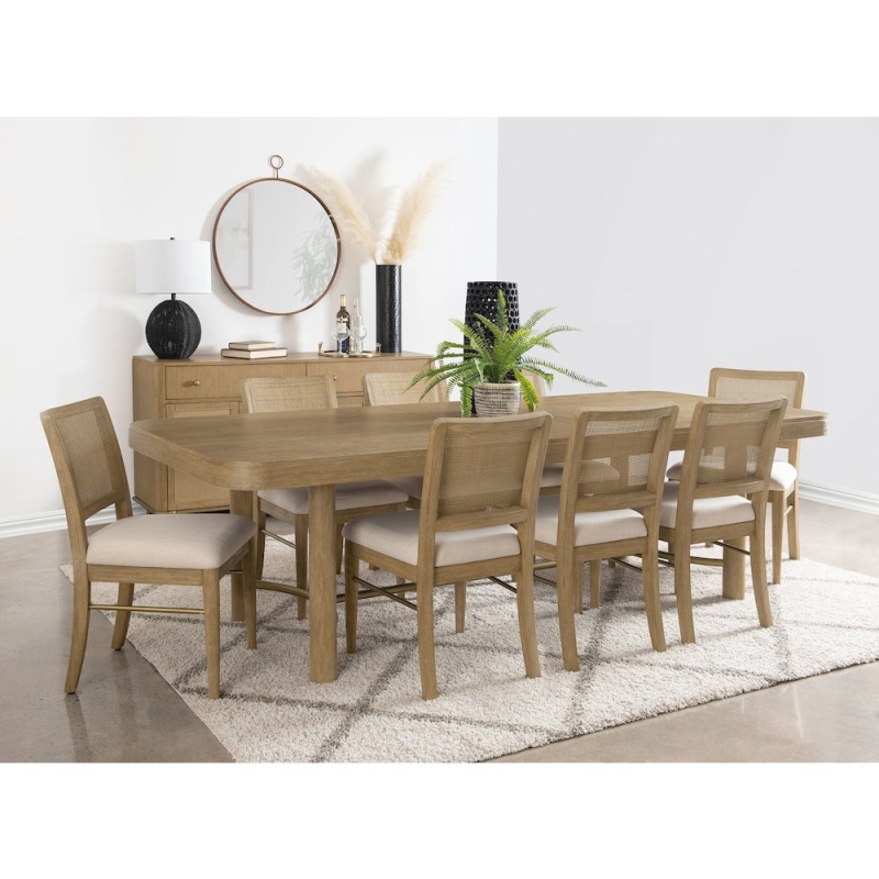 Arini 9-Piece Extension Leaf Dining Table Set Sand Wash
