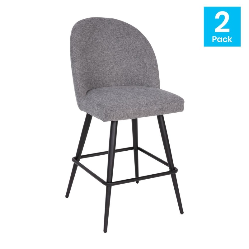 Set of 2 High Back Armless 26" Counter Stools