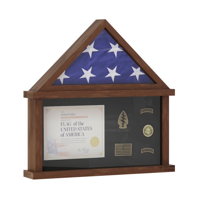 Solid Pine Wood Flag Shadow Box