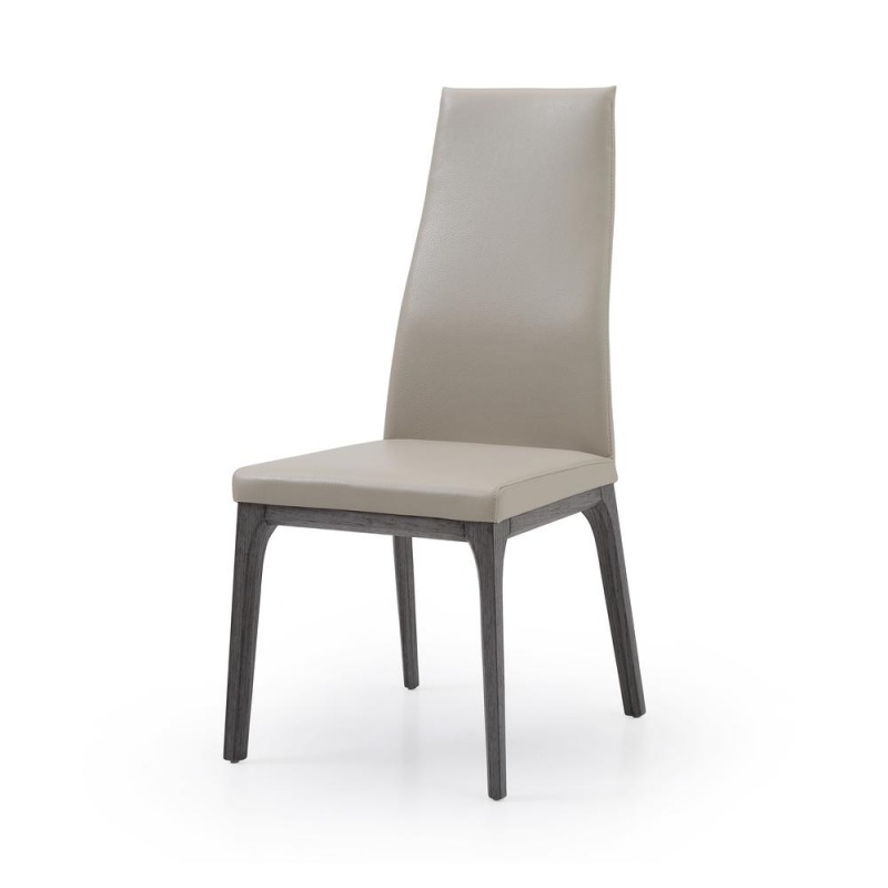 Ricky Dining Chair With Gray Oak Veneer Base And Taupe Seat (Set Of 2)