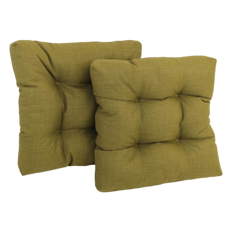19-Inch Squared Spun Polyester Tufted Dining Chair Cushion (Set Of Two)