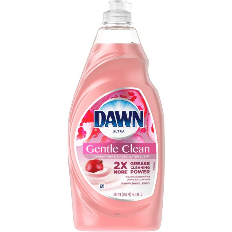 Dawn Ultra Gentle Clean Dish Soap - Liquid - 24 Fl Oz (0.8 Quart) - Pomegranate & Rose Water Scent - 10 / Carton - Pink