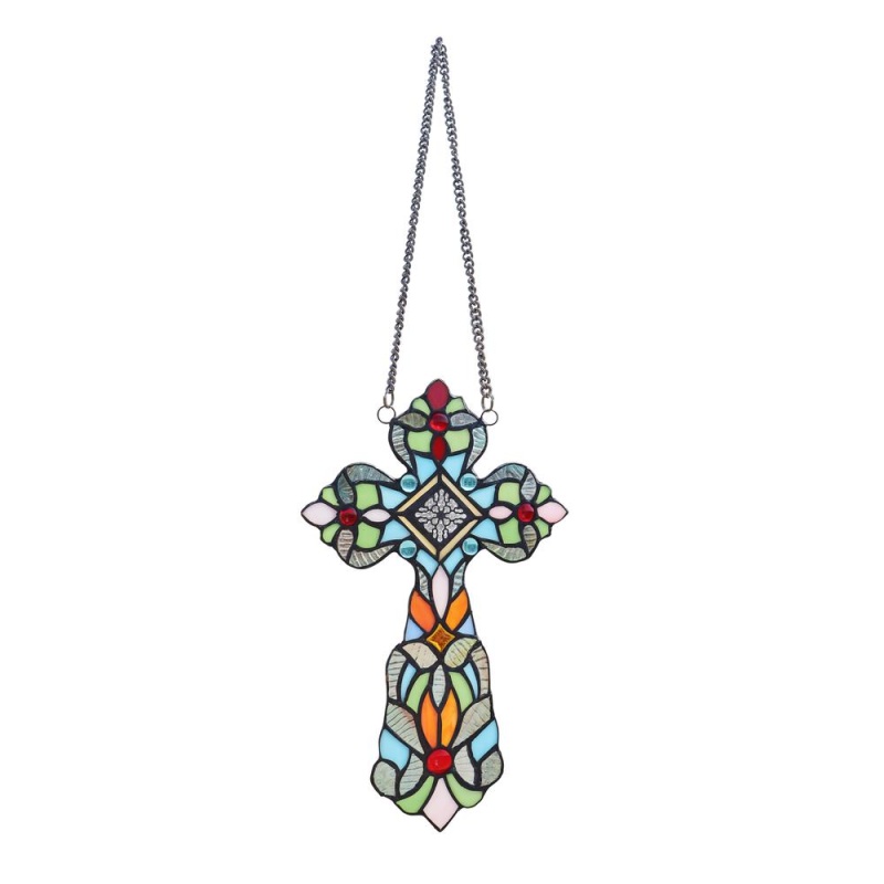 Chloe Lighting Adelina Victorian Tiffany-Style - Stained Glass Window Panel 13" Tall