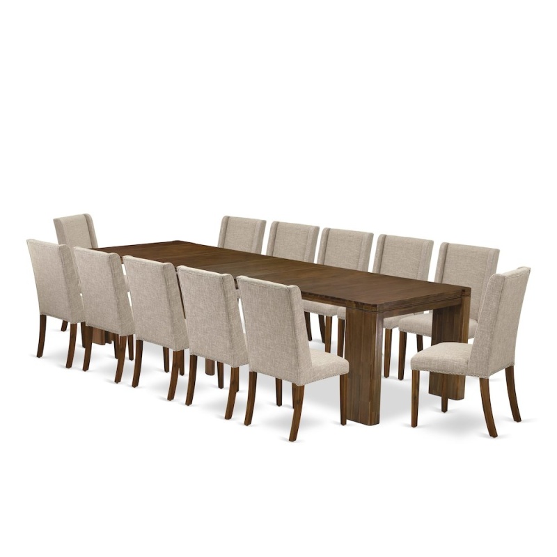 13-Piece Extendable Dining Set with Rectangle Kitchen Table