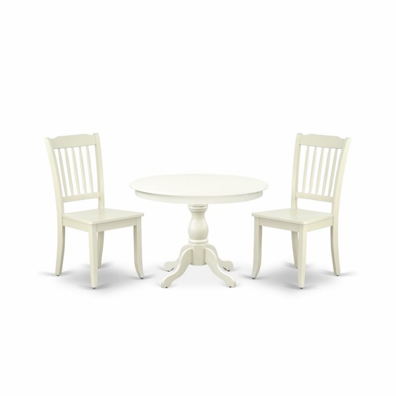 East West Furniture 3 Piece Modern Dining Table Set