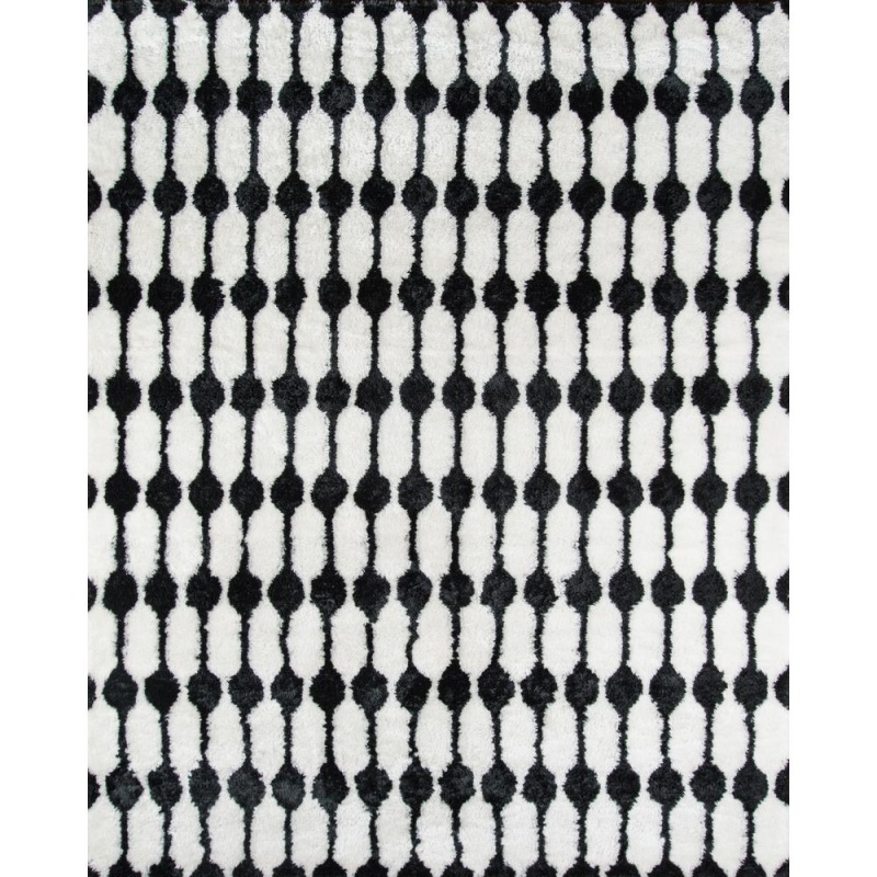 Modern Rectangle Area Rug, Black, 3'6" x 5'6"