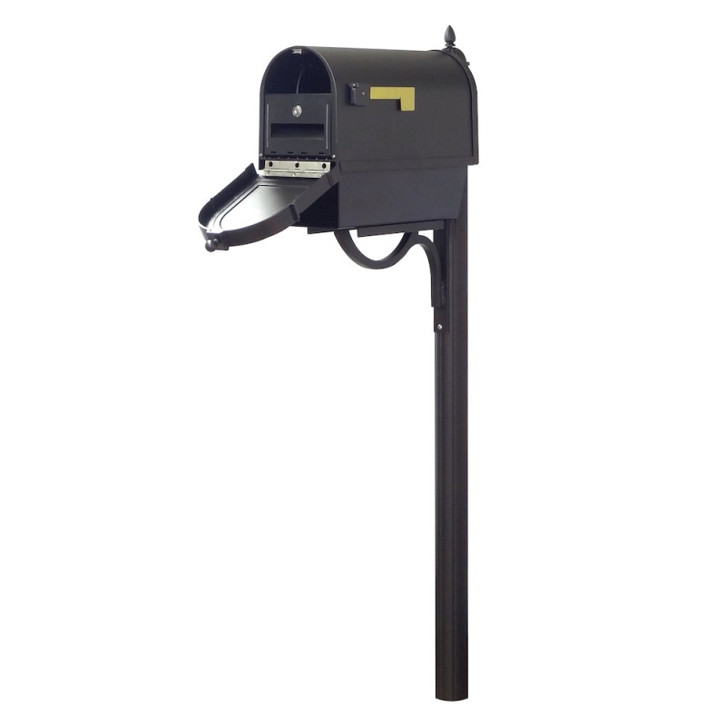 Curbside Mailbox With Newspaper Tube, Locking Insert And Richland Mailbox Post