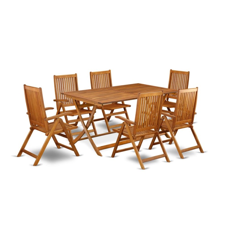 7 Piece Modern Folding Table Set