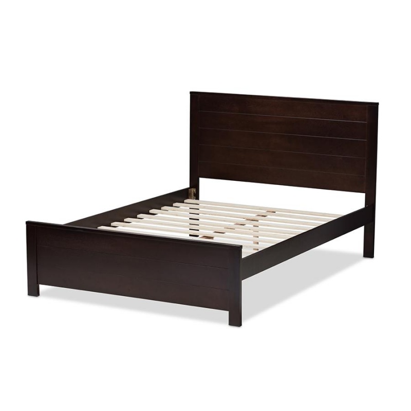 Catalina Modern Classic Mission Style Dark Brown-Finished Wood Full Platform Bed