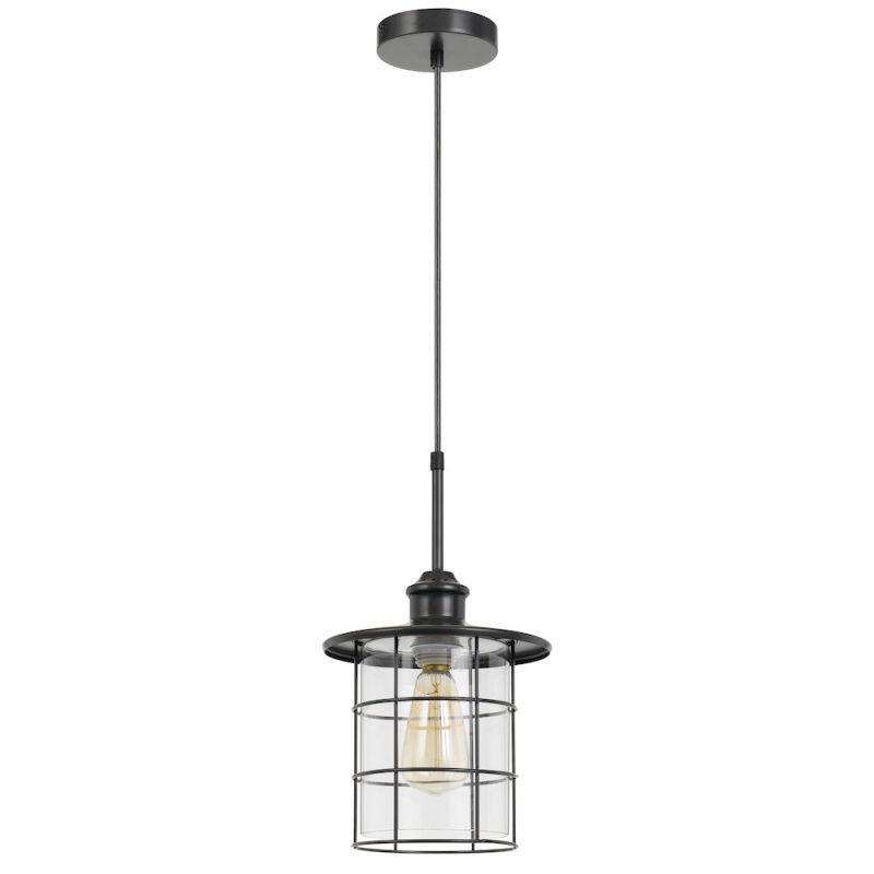 60W Silverton Metal/Glass Pendant Fixture (Edison Bulbs Included)
