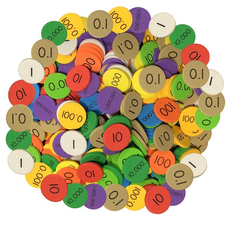 10-Value Decimals To Whole Numbers Place Value Disc, Pack Of 3000