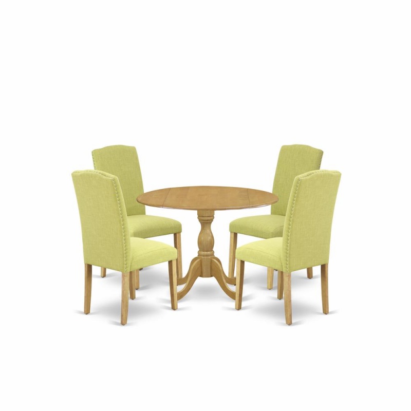 East West Furniture 5 Piece Oak Dining Table Set