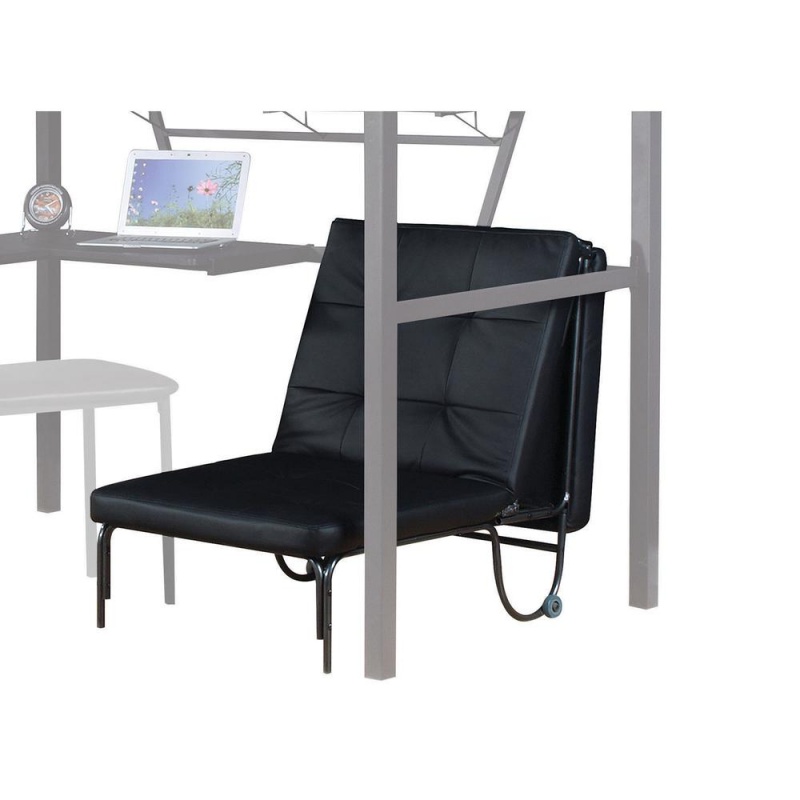 Senon Loft Bed W/Desk, Silver & Black