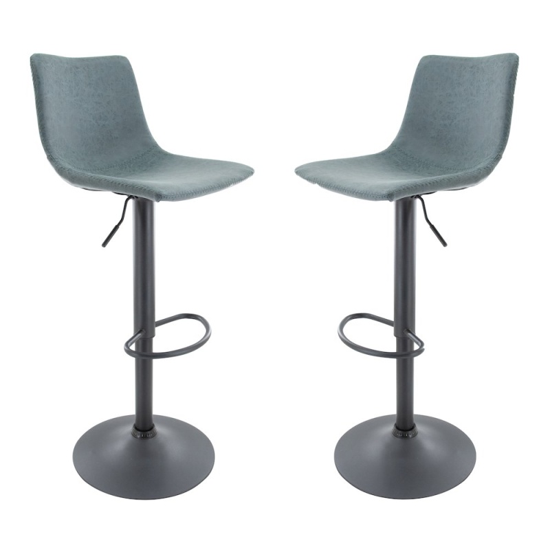 Tilbury Modern Adjustable Bar Stool In Peacock Blue