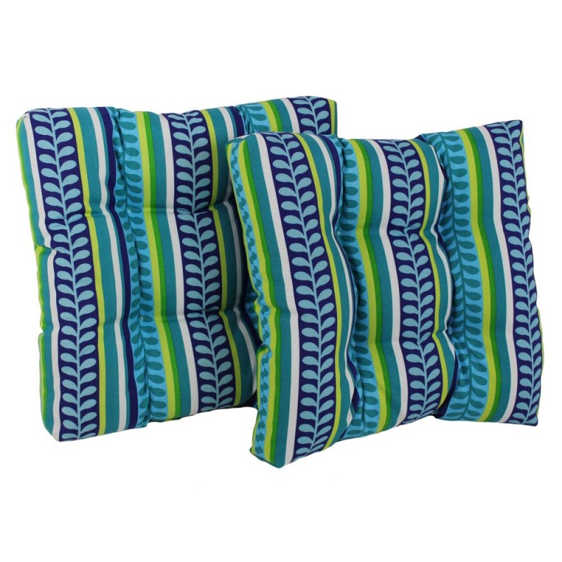 19-Inch Squared Spun Polyester Tufted Dining Chair Cushion (Set Of Two)