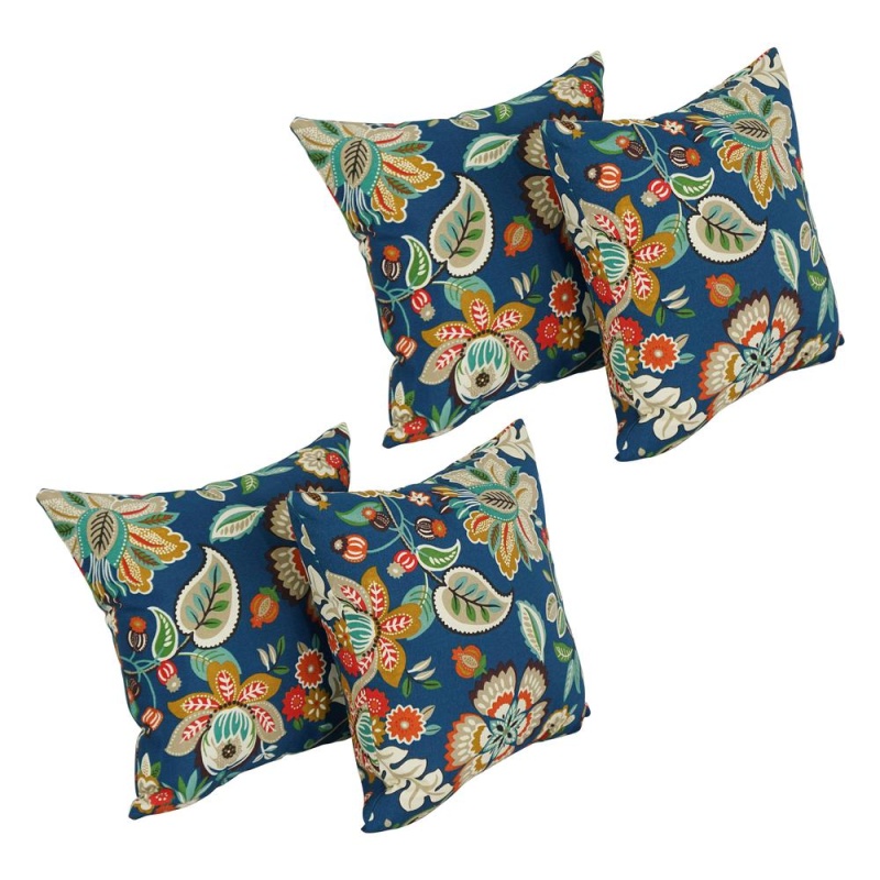 17-Inch Square Pattern Polyester Outdoor Throw Pillows (Set Of 4) 9910-S4-Reo-64