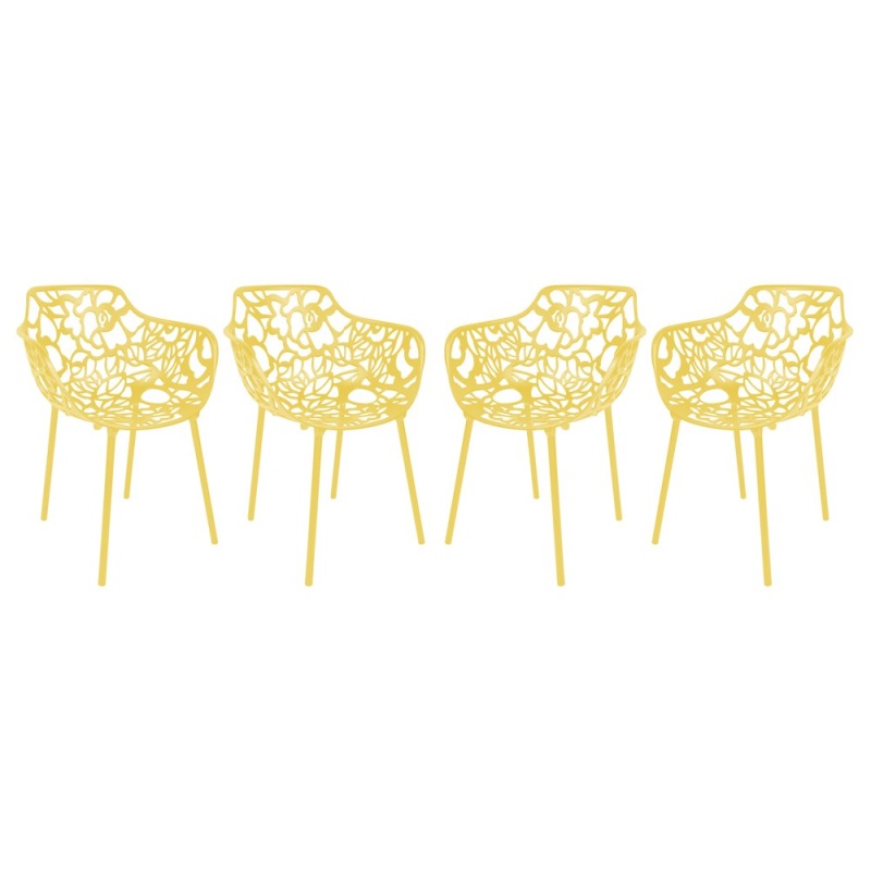 Modern Devon Aluminum Armchair, Set Of 4