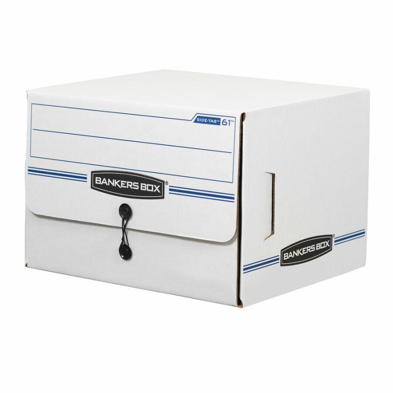 Bankers Box Side-Tab File Storage Boxes - Internal Dimensions: 15.25" Width X 13.50" Depth X 10.75" Height - External Dimensions: 16" Width X 14" Depth X 11.3" Height - Media Size Supported: Letter -