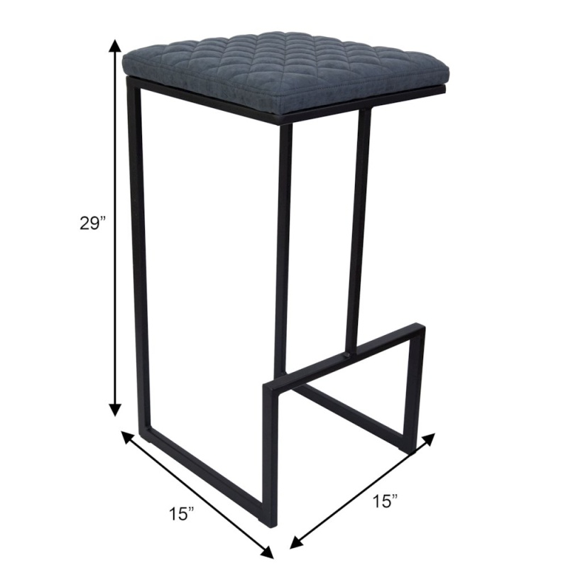 Quincy Leather Bar Stools With Metal Frame Set of 2