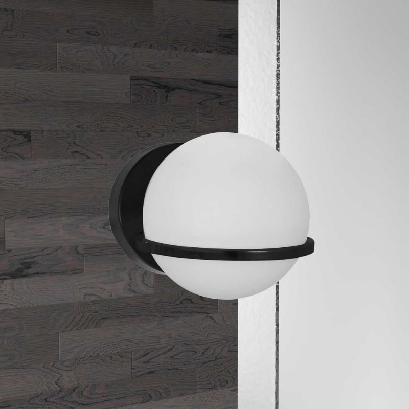 1Lt Wall Sconce, Mb Finish With White Gl