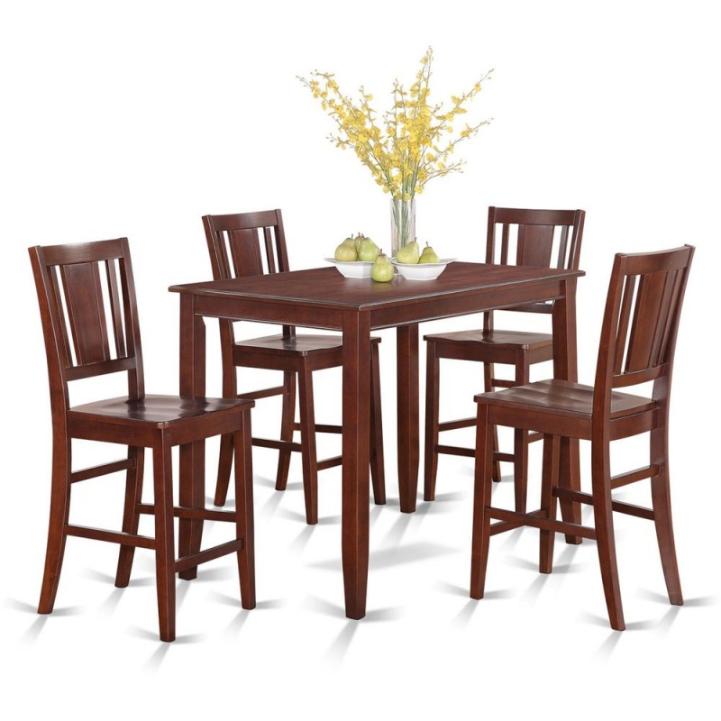 5 Pc Counter Height Table Set with 4 Kitchen Counter Chairs