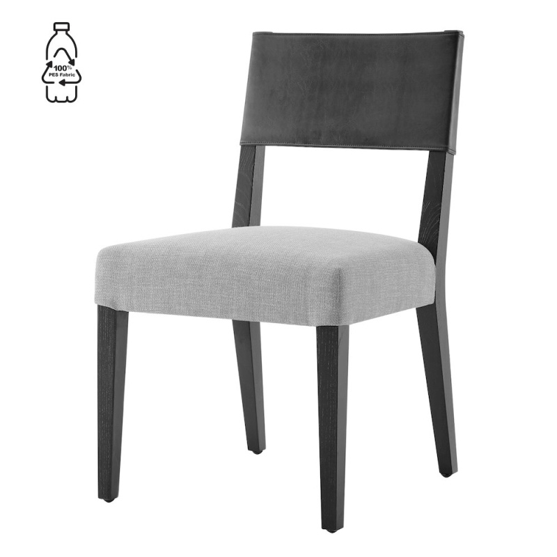 Kylo Faux Leather/Linen Dining Side Chair, Set of 2