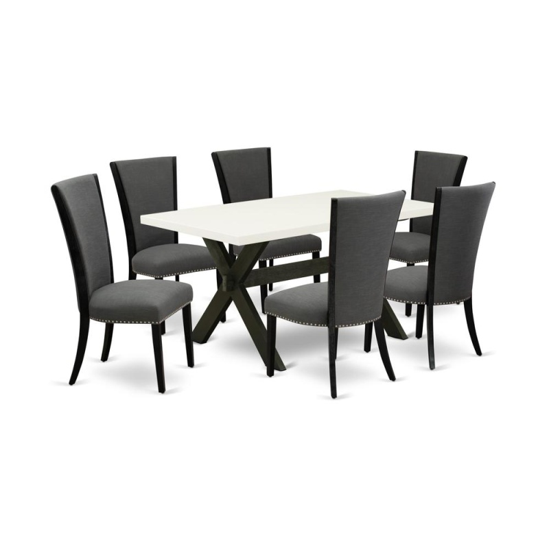 7 Pc Dinette Set with High Back Chairs