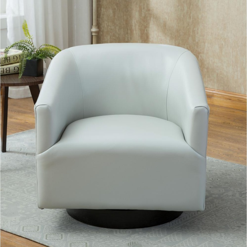 Gaven Dove Grey Wood Base Swivel Chair