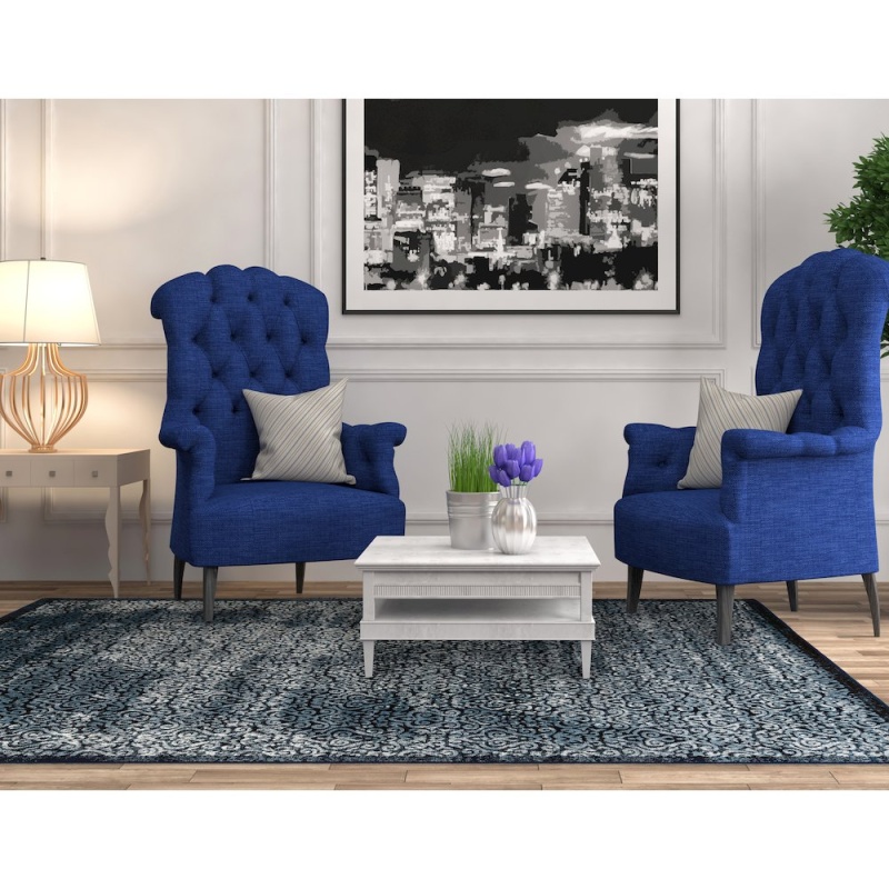 Vintage Ilussion Navy & Beige 8X10 Rug