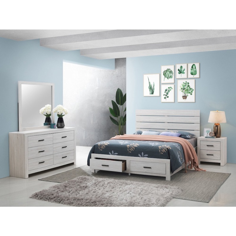 Brantford 4-Piece Eastern King Bedroom Set Coastal White
