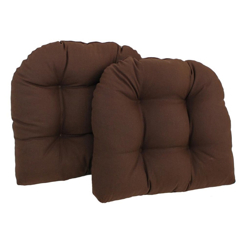 19-Inch U-Shaped Twill Tufted Dining Chair Cushion (Set of 2)