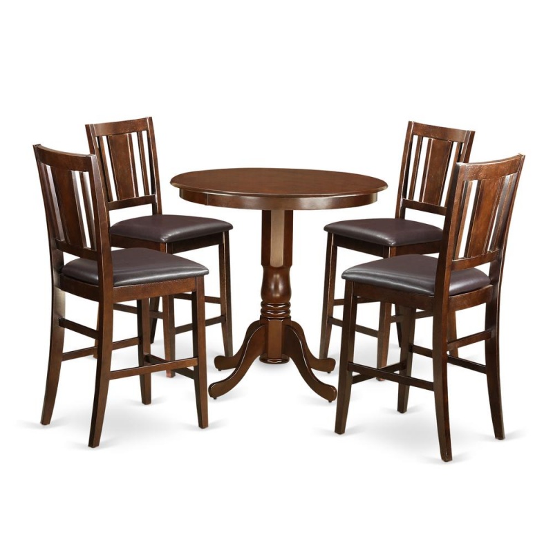 5-Piece Counter Height Dining Set with Pub Table and 4 Chairs