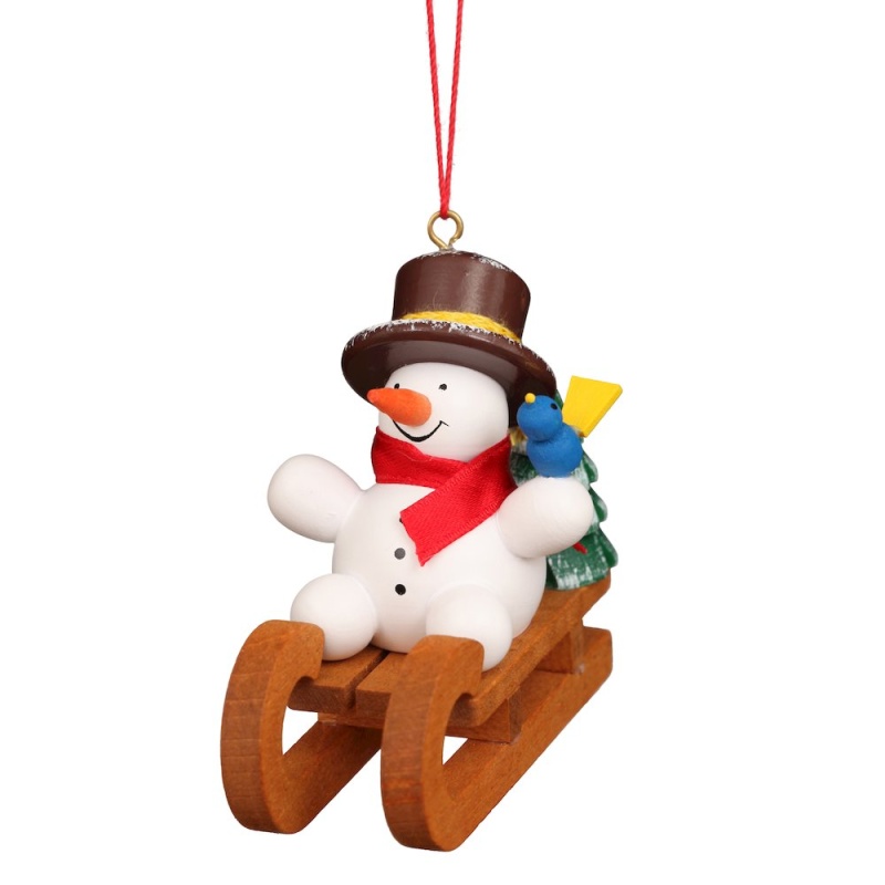 Ornament - Snowman On Sled