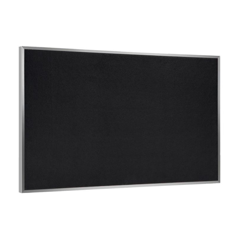 48.5"X48.5" Aluminum Frame Recycled Rubber Bulletin Board - Black