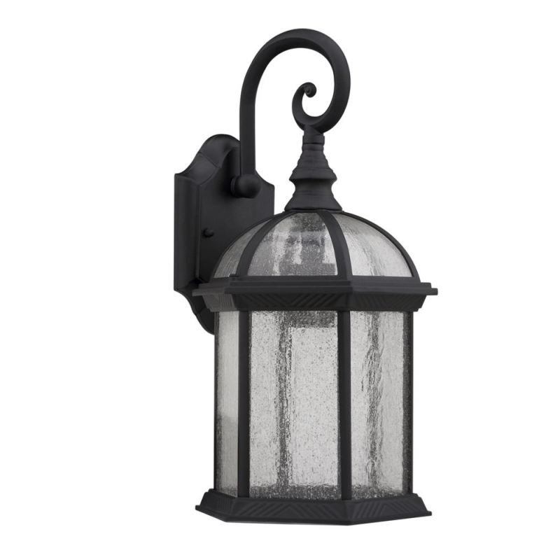 Havana Divine Transitional 1 Light Black Outdoor Wall Sconce 16" Height