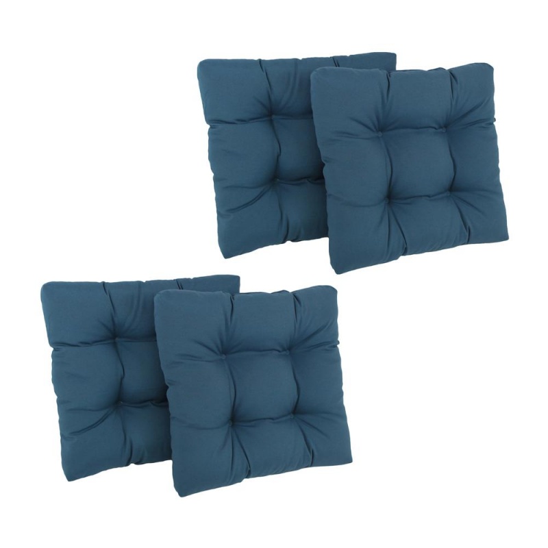 19-Inch Squared Twill Tufted Dining Chair Cushion (Set Of Four)