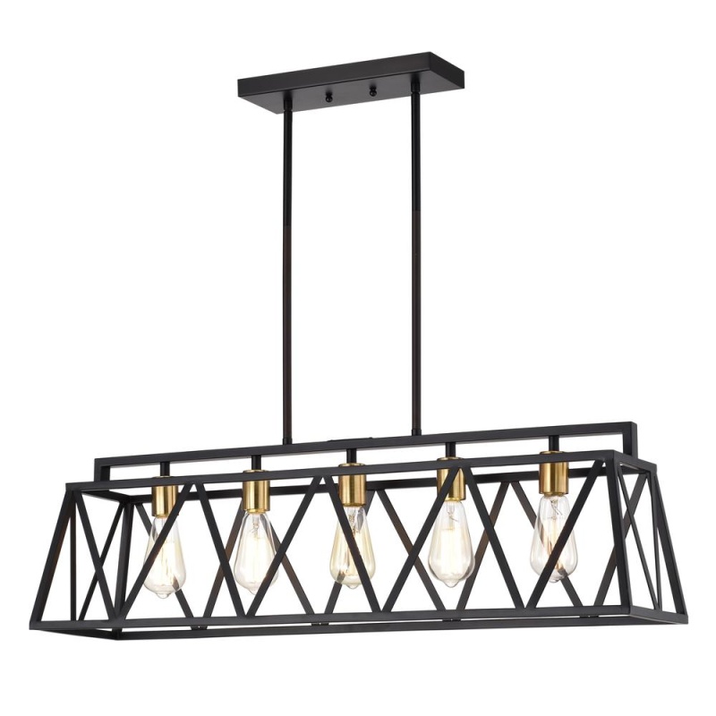 Chloe Lighting Ironclad Industrial 5 Light Island Pendant