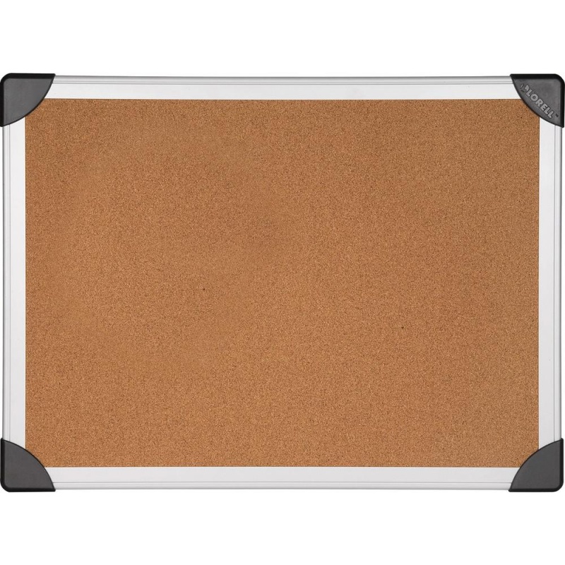 Lorell Mounting Aluminum Frame Corkboards - 24" Height X 36" Width - Cork Surface - Durable, Resist Warping, Laminated, Resilient - Aluminum Frame - 1 Each