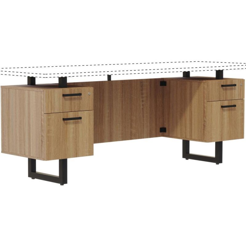 Safco Mirella Free Standing Credenza Pedestal Base - Box Drawer(S), File Drawer(S) - Material: Particleboard, Steel Pull - Finish: Sand Dune, Laminate, Powder Coated Pull