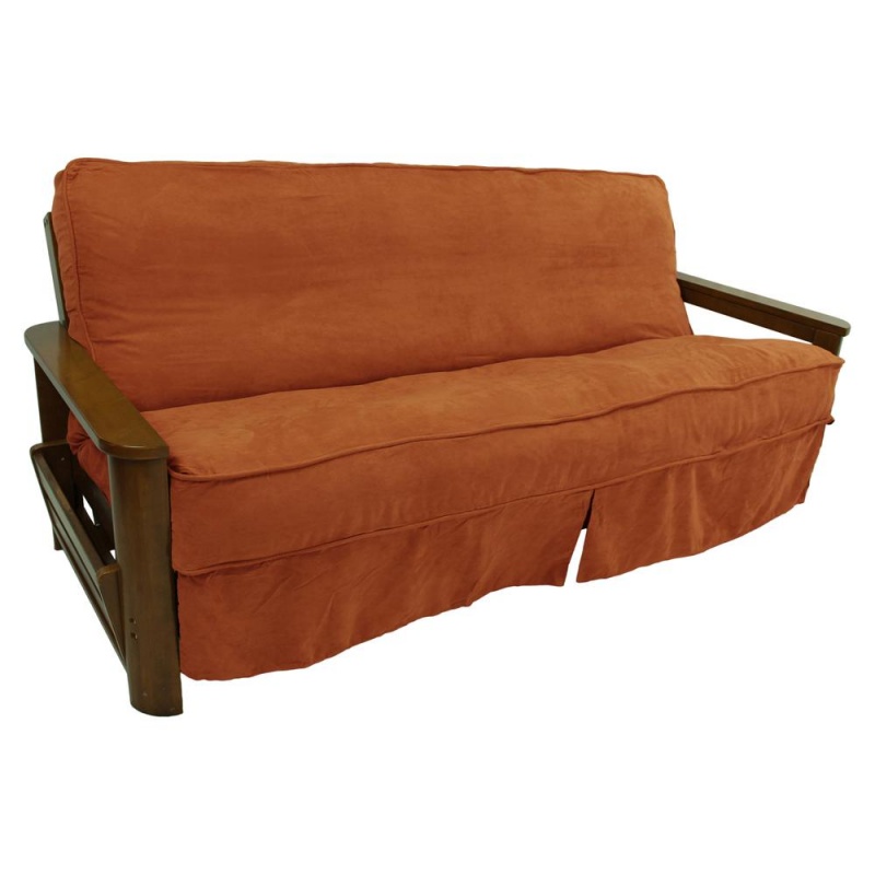 Solid Microsuede Double Corded 8 To 9-Inch Full Futon Slipcover